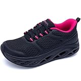 RomenSi Womens Arch Support Walking Shoes Wide Orthotic Plantar Fasciitis Tennis Sneakers Athletic Slip On Fashion Running Shoes Rosepink US 8