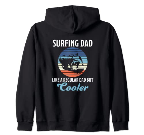 Surfing Dad Surf Vater Surf Tavola da Surf Onde Papa Surfer Felpa con Cappuccio