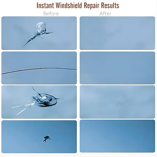 Upgraded Windshield Repair Kit for Chips and Cracks – Instant Fix for Chips, Cracks, and Bullseyes, High-Pressure Resin Injection Glass Windshield Crack Repair Kit for Long-Lasting (BurntOrange)