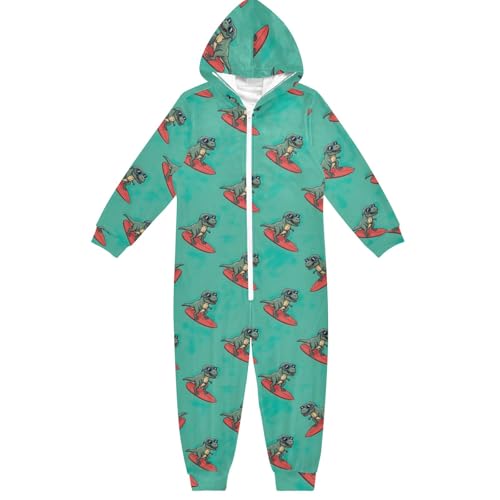 Pijama con capucha de dinosaurios, color verde, suave, para Navidad, Halloween, ropa de dormir, Dinosaurios verdes geniales, 5-6 años