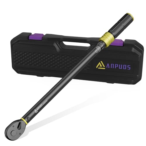 Image of ANPUDS 1 /2-Inch Drive Click Torque Wrench, 30-250 Ft-Lb / 40.7-339 Nm | ±3% Accuracy, Heavy Duty, 72-Tooth Dual Direction Reversible Ratchet, Dual Scale, for Car, Truck, SUV, RV, Tractor & Towing