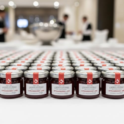 Lokman Gourmet Organik Çilek Reçeli, Cam Kavanoz, 32 gram, 50 Adet, Kahvaltılık, Doğal Lezzet, Katkısız - Görsel 4