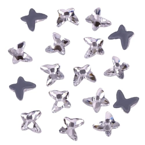 Rhinestones Para Artesanía Hot Fix Rhinestones, Diamantes de imitación termoadhesivos con parte posterior plana en forma de mariposa for planchar(100PCS 6MM)