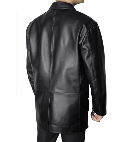 Lambskin Leather Blazer for Men Casual - Mens Leather Blazer Jacket Genuine Leather Sport Coat Men2
