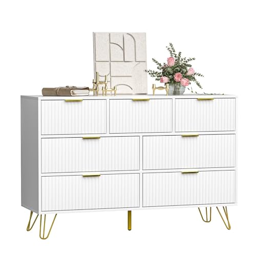 FURNIWAY 7 Drawer White