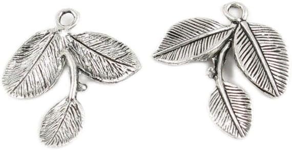 Wholesale Supplies Ancient Silver Fashion Jewelry Making Charms Findings W-A1385 Leaves Pendant Retro DIY Craft Alloys Lots Repair Jewellery Findings Accessoires