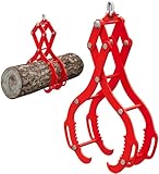 GarveeLife 32 in Log Lifting Tongs,4 Serrated Claw Hook Log Tongs,Heavy Duty Steel Swivel...