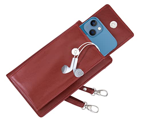 Image of URBAN FOREST Ruby Red Leather Sling Wallet for Women