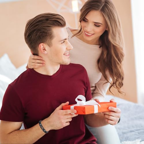 Pulsera de cuero trenzado negra con nudo infinito 8.5" para hombre miniatura 5