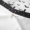 Black Bats Kids Duvet Cover Set Queen Size,Happy Halloween Before Christmas Bedding Set,Boys Girls Adults Room Decor,Halloween Holiday Comforter Cover,Black White Simple Quilt Cover,2 Pillowcases #5