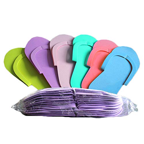 QIANBAOBAO 12 Pairs Spa Pedicure Sandals Disposable Foam Slippers Foam Pedicure Slippper For Salon Spa Pedicure Flip Flop Tools