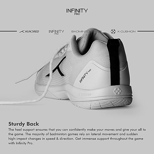 Image of Hundred Infinity Pro Badminton Shoes (Non Marking) | Also Perfect for Squash, Table Tennis, Volleyball, Basketball & Indoor Sports | Lightweight & Durable | X-Cushion