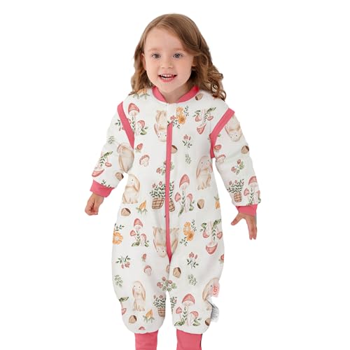 Image of LAT Winter Baby Sleep Bag with Feet,3-way zip Wearable Blanket with Removable Sleeves,Warm Sack for Toddler 2.5 TOG