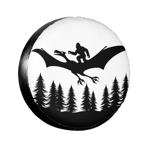 Image of Universal Fit Spare Tire Cover for RV, SUV, and Camper Trailers - Weatherproof Wheel Protector, Funny Bigfoot Decorative Camper Spare Tire Cover 15 in