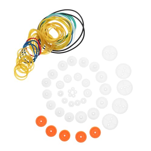 SOESFOUFU Belt Pulley Gear Set for DIY Toys Mini Pulley Wheel Black for Vehicle Model Car