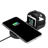 seguro y conveniente de usar: el producto adopta el punto de referencia de seguridad de dispositivos de control automático más avanzado, su teléfono con protocolo QI o su reloj Apple pueden evitar sobrecargas, sobredescargas, sobrecalentamientos y cortocircuitos para proteger su teléfono e iWatch