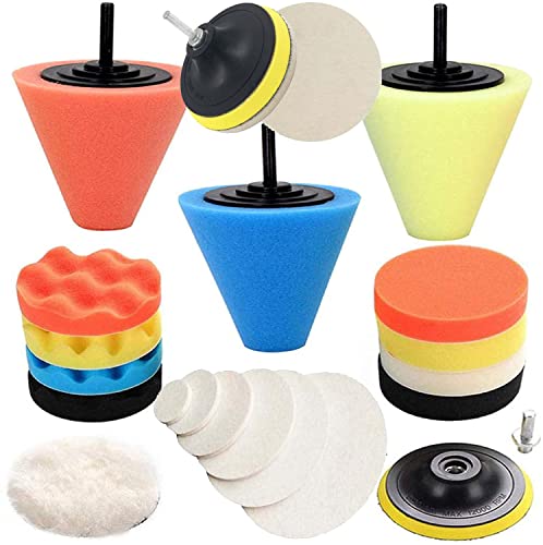 Image of DIY Crafts 4x Kits, 5 inchinch, Car Buffers and Polishers Kit for Drill, Drill Polishing Wheel Foam Ball Buffing Pads Sponge Ball for Automotive Car Wheels Hub Care, Metal, Plastic, (4x Kits, 5 inchinch)
