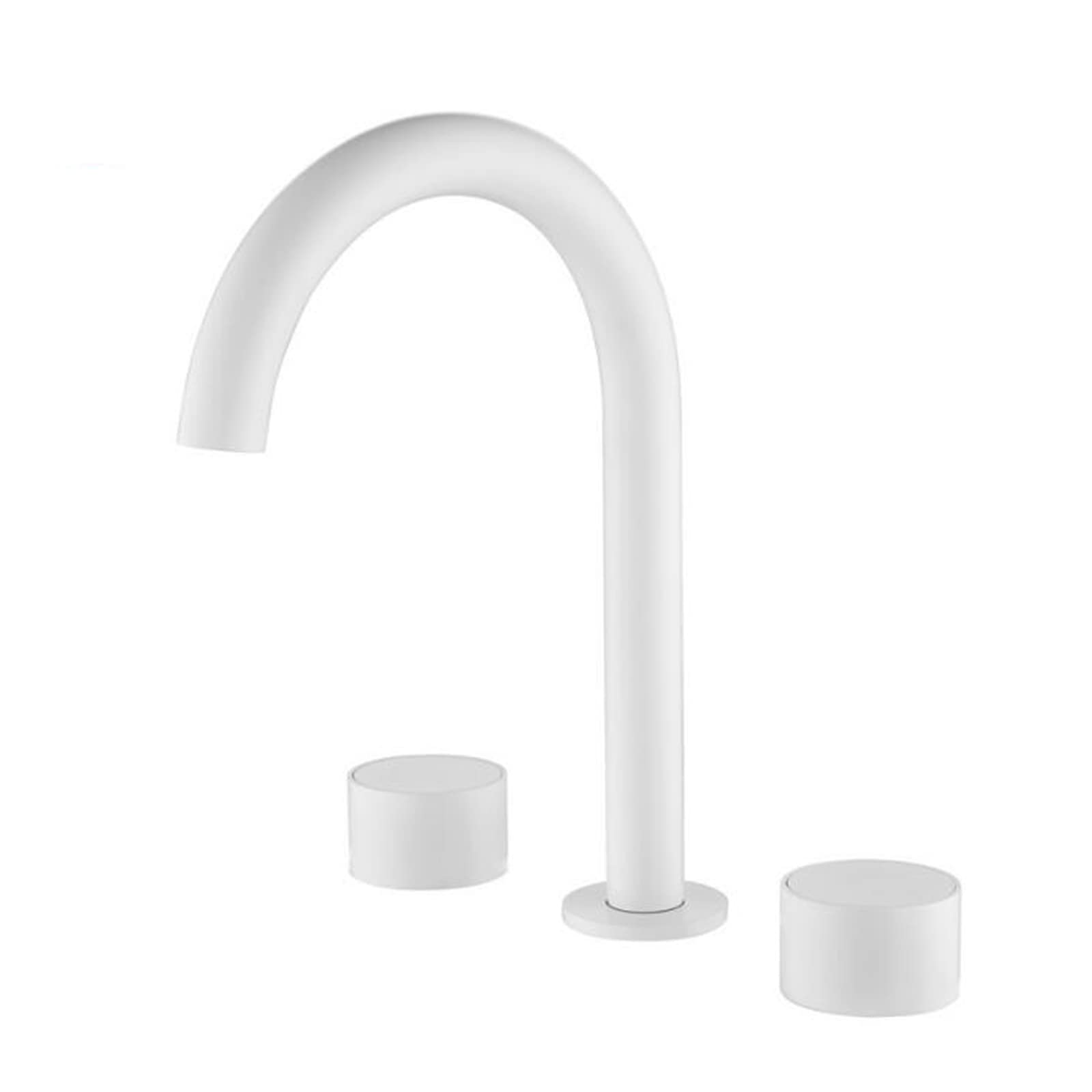 Robinet de lavabo de salle de bains blanc mitigeur 3 trous eau chaude - 8