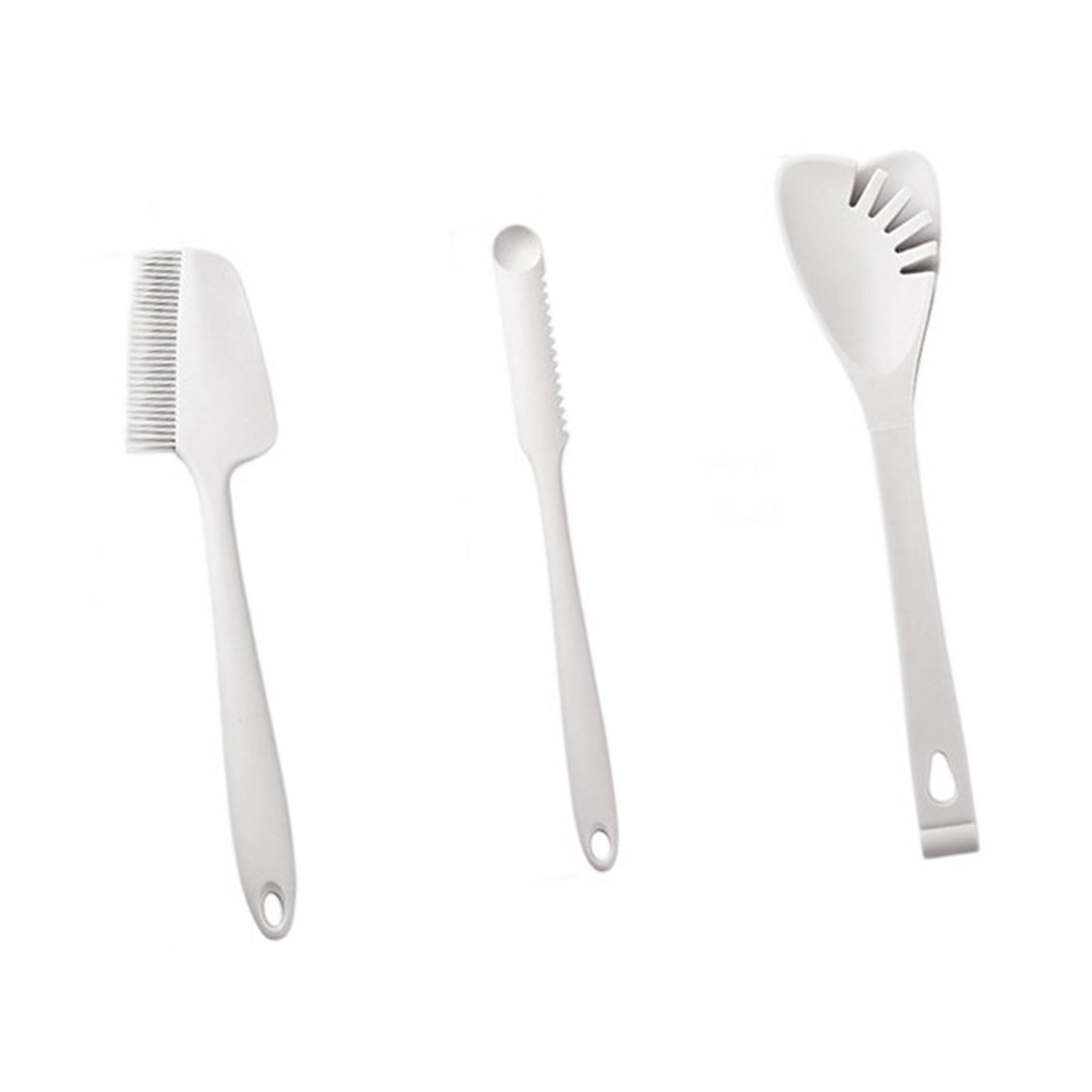 HZBB 3Pcs Silicone Baking Scrapers Set, Heatproof Flexible Utensils with Grip for Mixing Dough & Frostings, Dishwasher Safe Multipurpose Silicones Scrapers for Baking