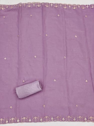 Image of Women's Shimmer Silk Embroidery Work Unstitched Dress Material