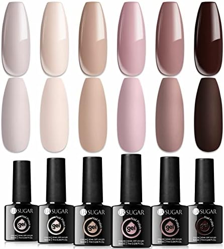 UR SUGAR Neon Gel Nail Polish, 6 Colours UV Gel Nail Polish Set Green Blue Orange Hot Pink Color Gel Polish Fluorescent Shellac Nail Gel Polish Colours Set for Halloween Home DIY Manicure Nail Salon