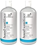 Artnaturals Hand Sanitizer Gel Alcohol Based (2 Pack x 8 Fl Oz / 220ml) Infused with Alovera Gel, Jojoba Oil & Vitamin E - Unscented Fragrance Free Sanitize