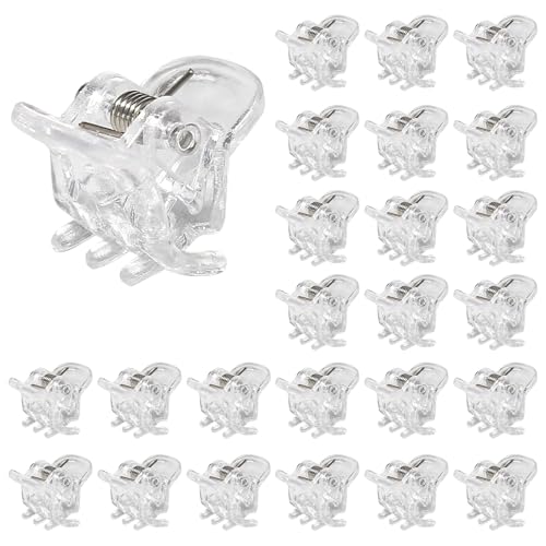 BokWin 24 Pcs Mini Claw Hair Clips 10mm/0.39 Inch Plastic Hair Claw Clips Clear Hair Clamp for Girls Women and Kids