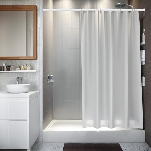 Image of Tension Curtain Rod 30 to 64 Inch White Adjustable Curtain Rods No Drilling Expandable Pressure Spring Tension Curtain Rod 7 /8 inch Spring Loaded Curtain Rods For Windows Bedroom Closet Doorway Door