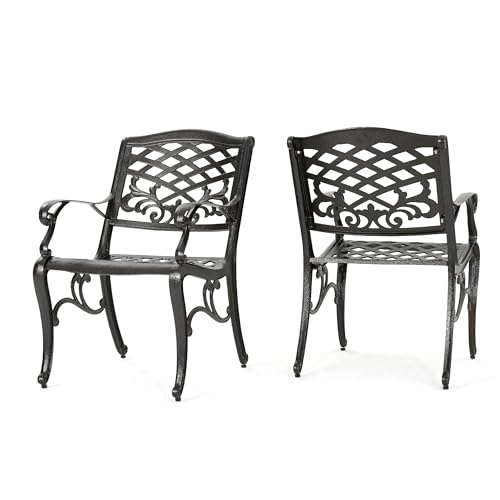 AsomeStretch Sarasota Aluminum Patio Dining Chairs, 2-Pc Set