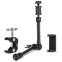 11 Zoll Magic Arm - Gelenkarm Kamera Arm - Flexibler Kamerahalterung Tischhalter mit Superklemme - Verstellbarer Arm mit 1/4 & 3/8 Zoll Gewinde - Overhead-Halter für Licht, Webcam, Mikrofon, Action-Ka