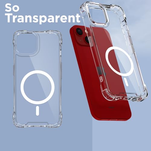 Image of Amazon Basics Back Cover for iPhone 13 Mag-Safe Shockproof PC + TPU Protective Case Magnetic Support Bumper Case (Transparent Mag-Safe)