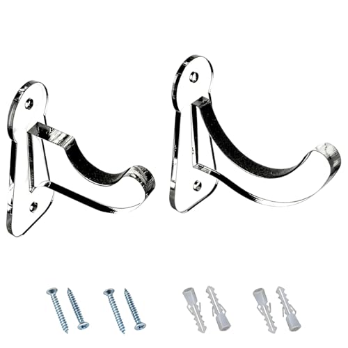 Texvora Horizontal Baseball Bat Display Rack, 2 Clear Acrylic Mount Holders, Easy Install, Screws Included