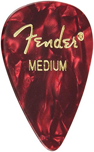 Image of Fender Premium Celluloid Guitar Picks 351 Shape, Guitar Accessories, Red Moto, Medium, 12-Pack