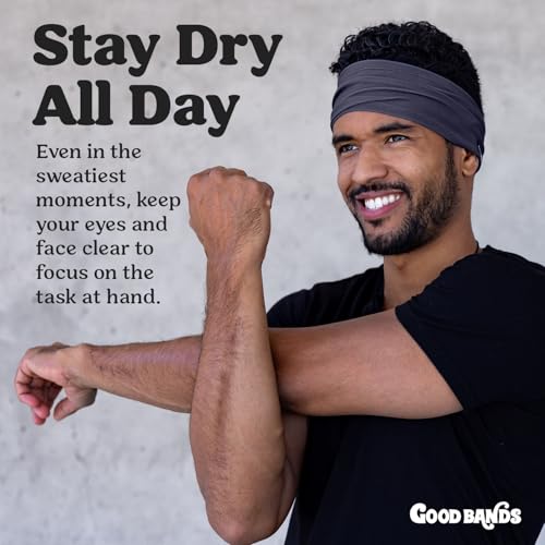 Image of Sweatband for Men and Women - Unisex Non Slip Headband that Wicks Moisture and Eliminates Excess Sweat - Durable & Long-Lasting - Running, Sports, Gym