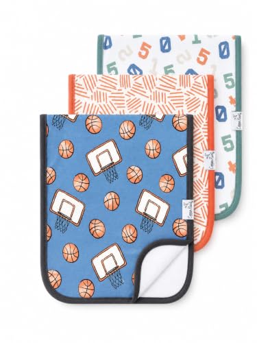 Image of Copper Pearl Premium Baby Burp Cloths - 3-Pack Large Cotton Burp Cloths, Extra Soft Spit Up Rags with 3 Absorbent Layers, Perfect for Baby Boy and Baby Girl Gifts (21 inch x 10 inch Size, Dunk Set)