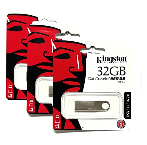 Kingston Kit 3 Metal USB Memory Sticks Digital DataTraveler SE9 32GB USB 2.0 Flash Drive