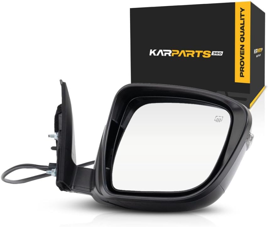 For Nissan Rogue 2016 2017 Door Mirror Passenger Side | Power Glass | Heated | With Turn Signal | Paintable | Replacement For NI1321287 | 191275385807, 963015HK0A