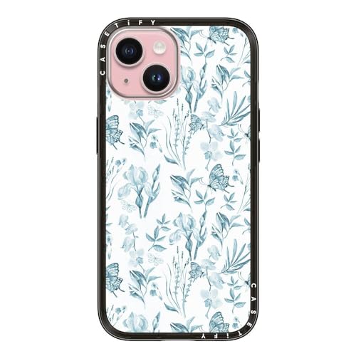 Coque Magsafe iPhone 15 motif papillon bleu pour le quotidien chic