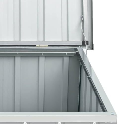 Miniatura 8 de Vidaxl Caja De Almacenaje Para Jardín, Arcón Exterior De Ordenación, Baúl De Almacenamiento, Caja Grande Para Terraza Patio, Gris 109x67x65 Cm