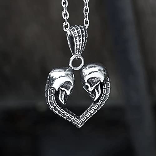 Collier tête de mort coeur amulette de protection idée cadeau