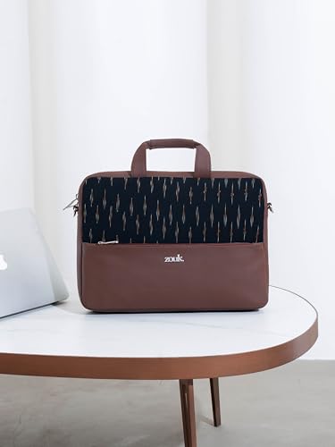 Image of ZOUK Arin Laptop Bag | Slim & Stylish Laptop Bag for Women Office Use | Fits 15.6+ Inch Laptop | Padded Compartment Fits up to 17 Inch Laptop | Water-Resistant | Lightweight