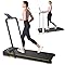 UREVO Strol 2E Smart 2-in-1 Folding Treadmill, Compact Walking Pad with Safety Handle, Plug and Play, Dual LED Display, Workout APP, Walking or Running for Home Office, Remote Included, Flaxen