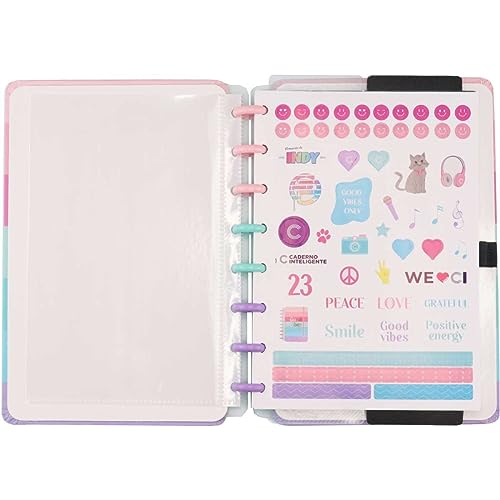 Caderno Inteligente, A5, Good Vibes By Indy, 155x220 mm, 80 Folhas