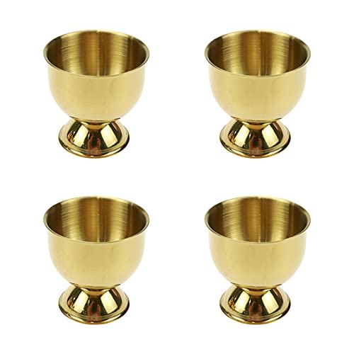Quluxe Eierbecher-Set für weich gekochte Eier, Edelstahl, Küchenwerkzeug, goldfarben, 4 Stück Cover