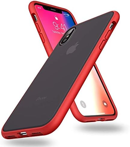 Humixx Shockproof Series iPhone Xs Max case,[Military Grade Drop Tested] Translucent Matte case with Soft Edges, Shockproof and Anti-Drop Protection Case Designed for Apple iPhone Xs Max-Red(2018)