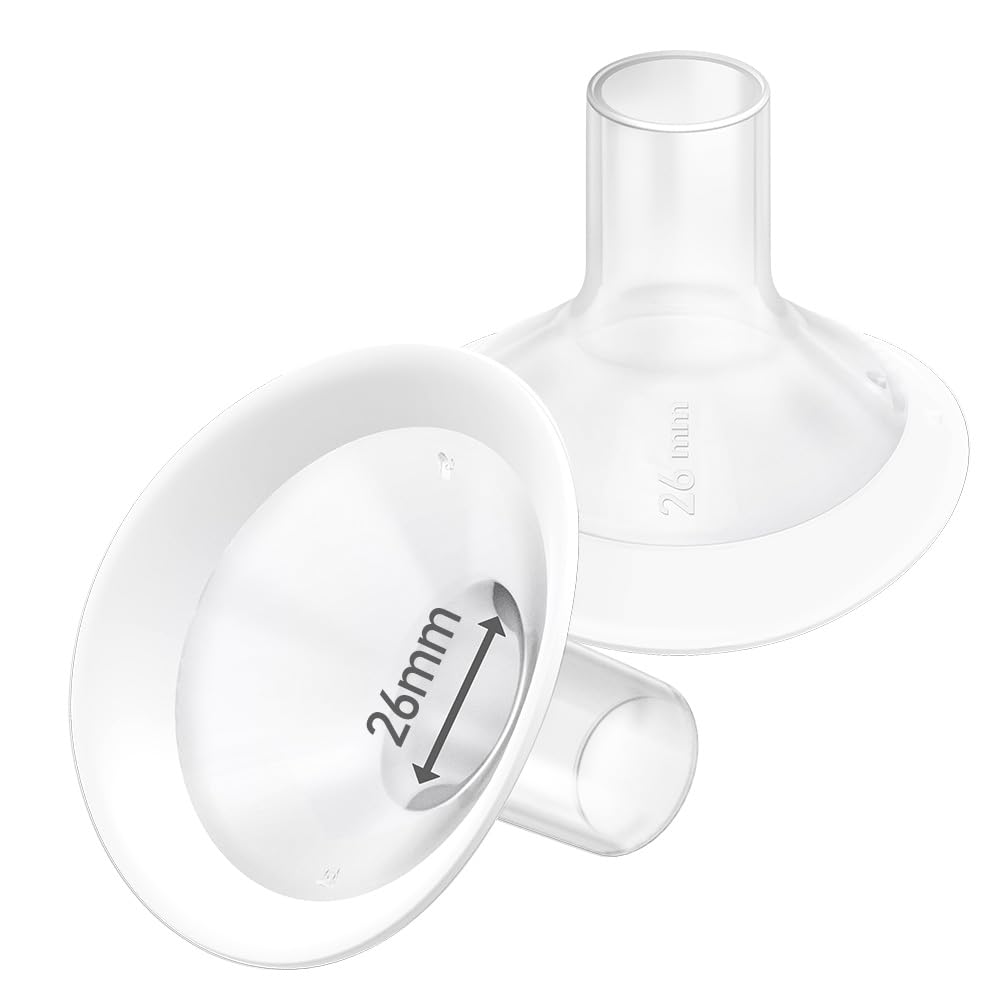 2 Stück 26mm Weiche Randflansche mit 106° breitem Öffnungswinkel, kompatibel mit Medela Muttermilchpumpen (PersonalFit, Freestyle, Maxflow, Freestyle Flex), kompatibel mit Lansinoh Signature Pro