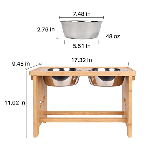 Raised Dog Bowls for Large Dogs, Elevated Dog Bowl Holder, Dog Dish Stand with 2 Stainless Steel Bowls by Nothing burger - Image 2