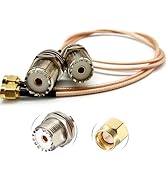 AURSINC Handheld Antenna Cable - RF Coax SMA Male to UHF Female SO-239 Cable * 2pcs 2Ft/60cm Exte...