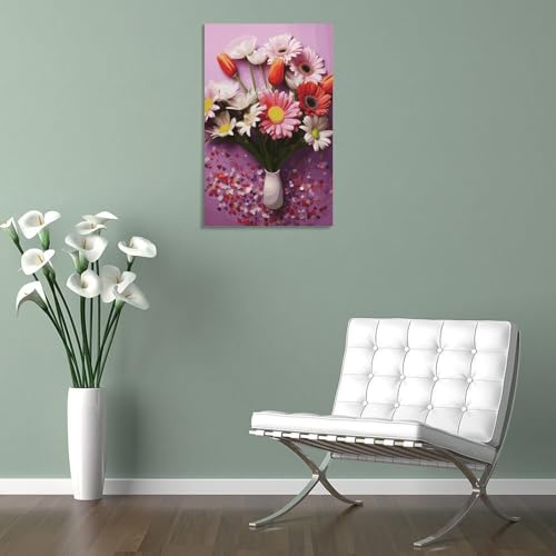 Toile murale moderne fleurs fraîches pour sublimer un mur vide - 4