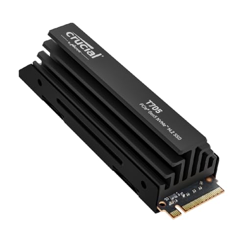 Crucial T705 4TB SSD PCIe Gen5 NVMe M.2 Internal Gaming SSD with Premium Heatsink (New 2024), Up to 14,100MB/s, Microsoft DirectStorage, PCIe 3.0 & 4.0 Compatible, Solid State Drive - CT4000T705SSD5